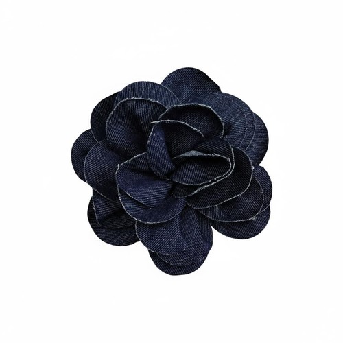 15cm big blue denim camellia - 15cm,