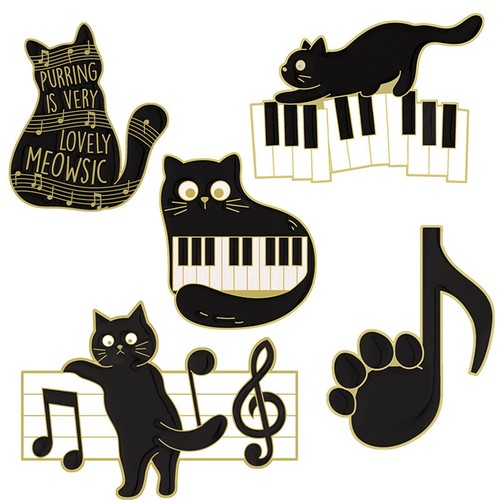 Cat enamel pins set - enamel,