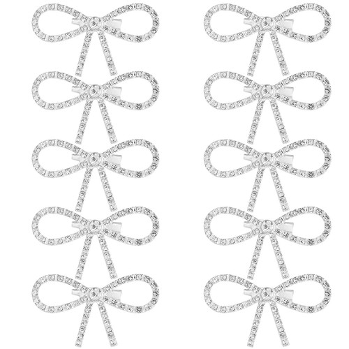 Pack rhineston bow brooch - 10,