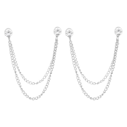 2pcs rhinestone chain brooch - chain,