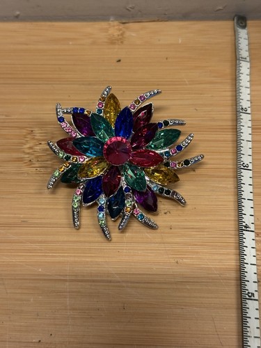 Rhinestone sunflower brooch - sunflower,