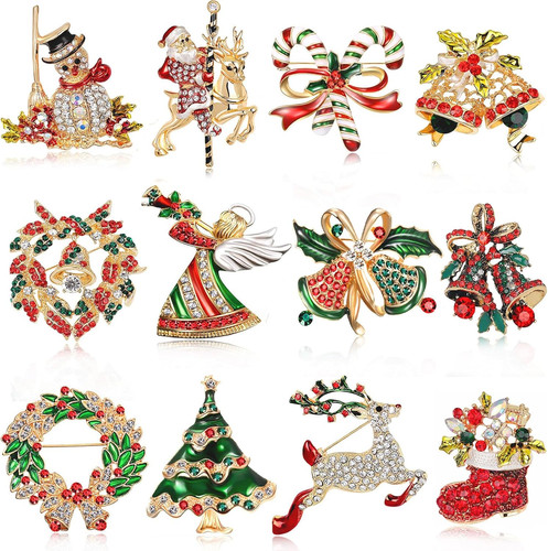 12pcs christmas pins and - christmas,