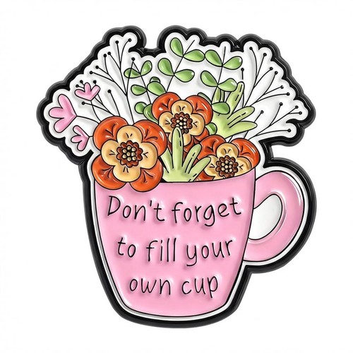 Care pin funny flower - pin,