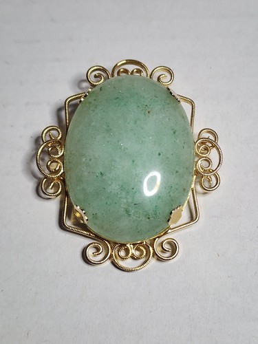 Vintage polished oval green - vintage,
