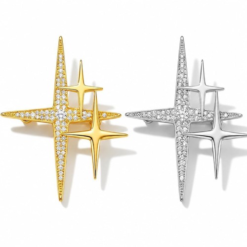 Pcs cross star lapel brooch - cross,