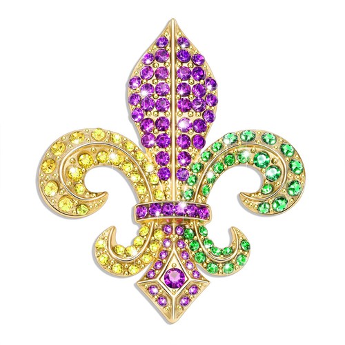 Mardi gras brooches - gras,
