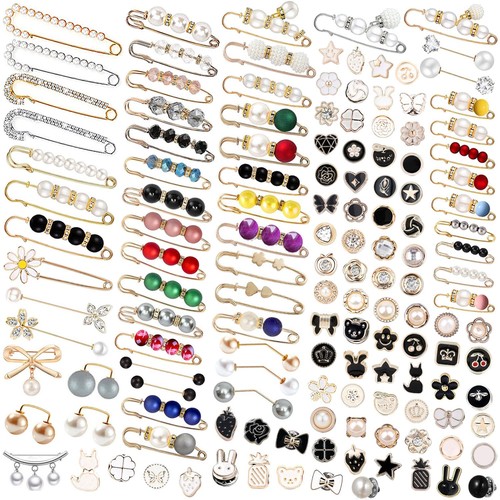 145 pcs brooches and - 145, pins